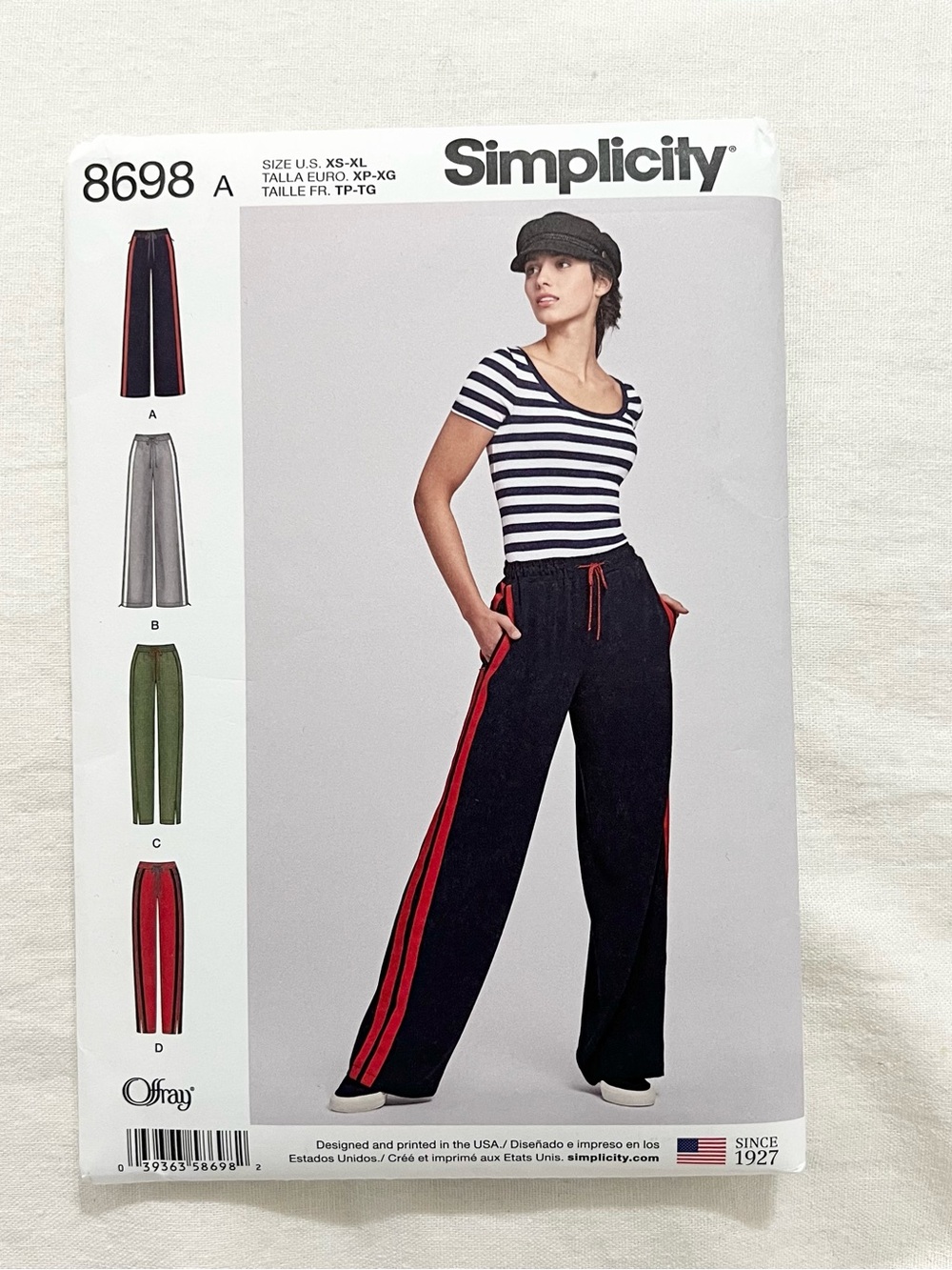 Simplicity 8698 Misses Pull-On Pants Sewing Pattern XS-XL Uncut